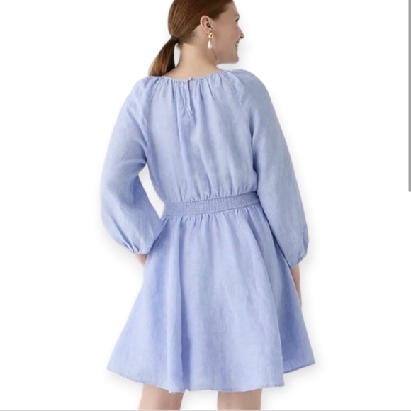 J Crew Palermo Smocked Waist Linen Dress S - Picture 2 of 9